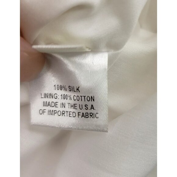 Charles Chang-Lima Silk Ivory Sleeveless Tiered Dress Floral Straps Size 4 USA - Picture 6 of 9